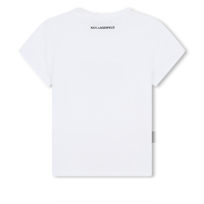 T-shirt met brillenprint KARL LAGERFELD KIDS GIRL