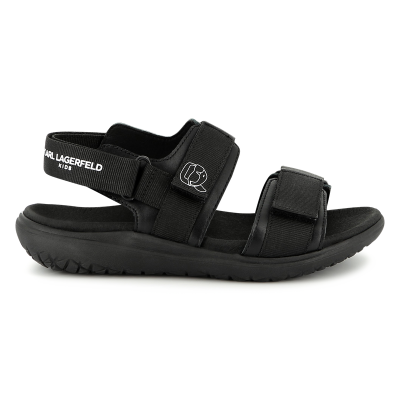 Leren sandalen met klittenband KARL LAGERFELD KIDS 
                        BOY