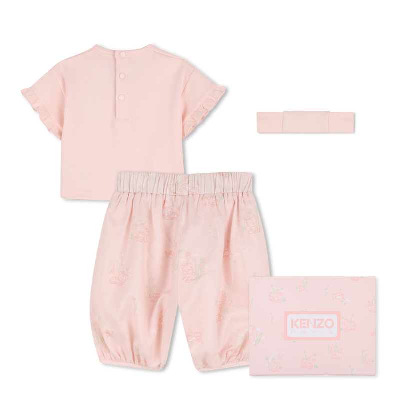 SET T-SHIRT, PYJAMA EN HOOFDBAND KENZO KIDS 
                        GIRL