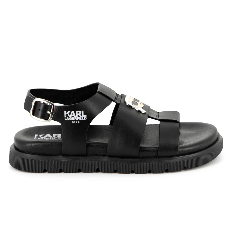 Leren sandalen met gesp KARL LAGERFELD KIDS 
                        GIRL