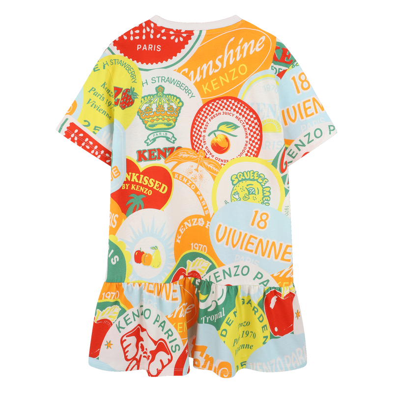 Veelkleurige jurk met print KENZO KIDS 
                        GIRL