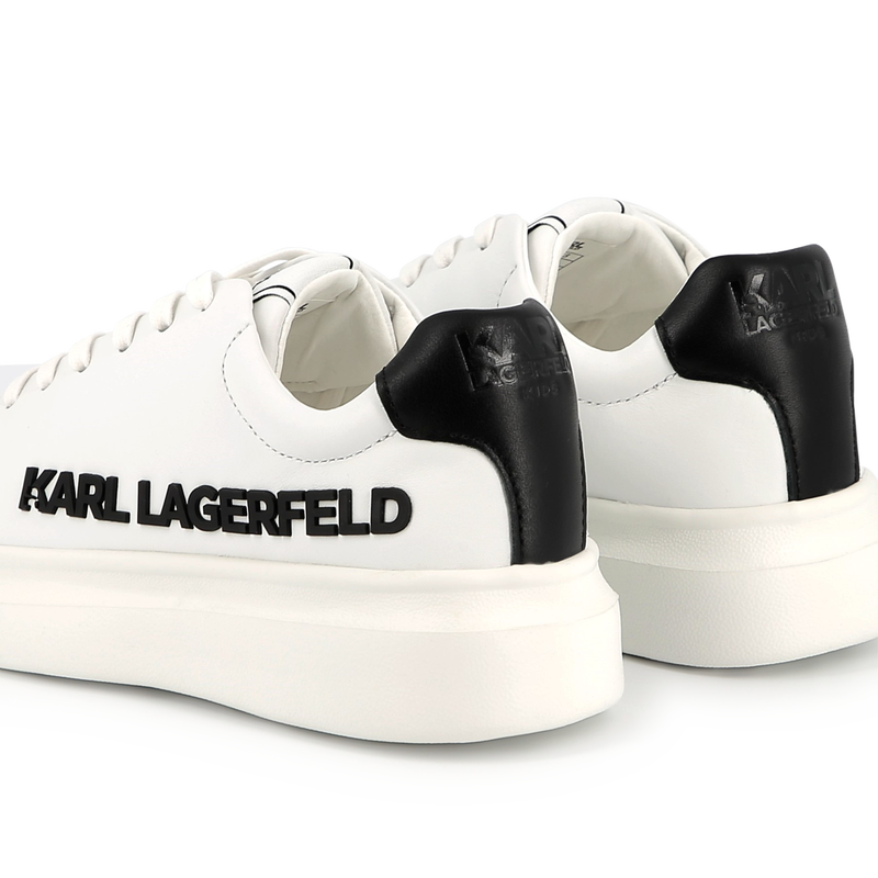 Leren sneakers met veters KARL LAGERFELD KIDS 
                        UNISEX