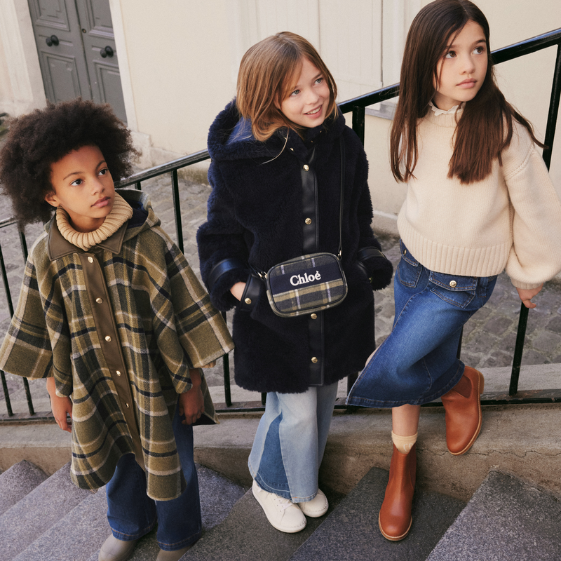 Geruite cape jas CHLOE 
                        GIRL