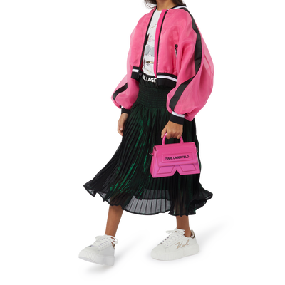 Halflange iriserende pliss&eacute;rok KARL LAGERFELD KIDS GIRL