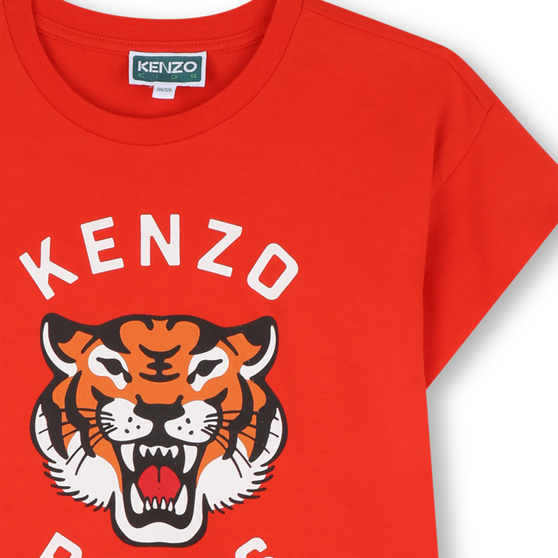 Jurk met print en volant KENZO KIDS 
                        GIRL