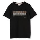 Katoenen T-shirt korte mouwen, ZWART, hi-res