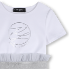 Bi-materiaal jurk met korte mouwen KARL LAGERFELD KIDS 
                    GIRL
