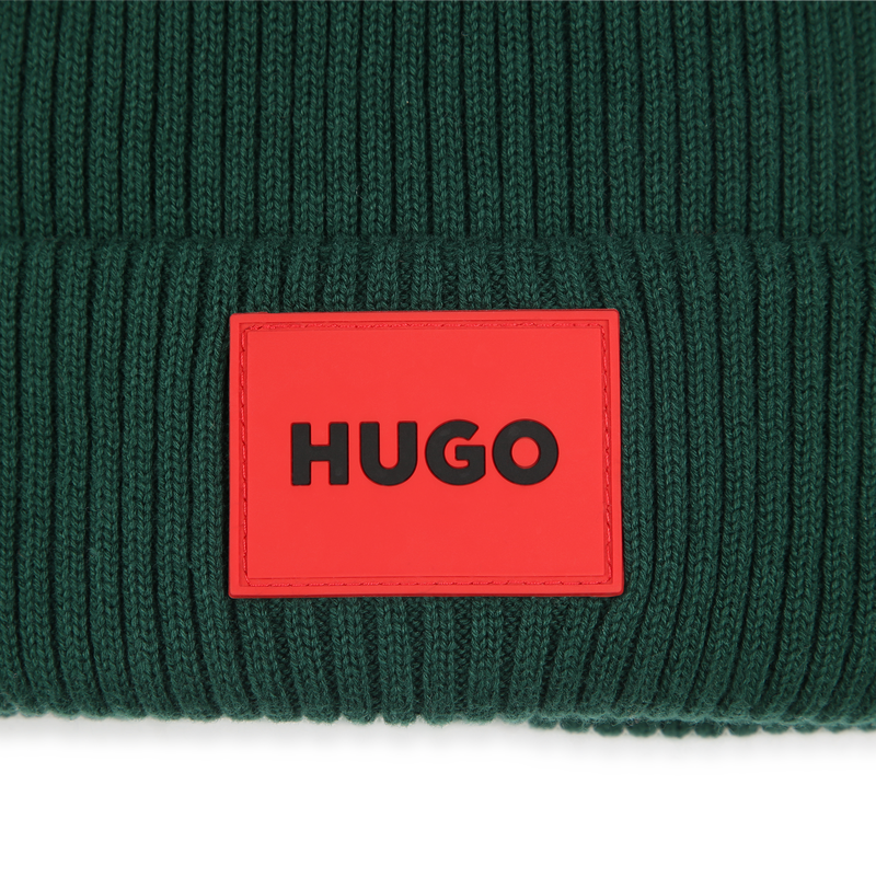 Gebreide muts van katoen HUGO 
                        UNISEX