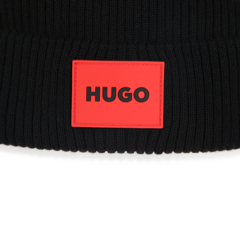 Gebreide muts van katoen HUGO 
                        UNISEX