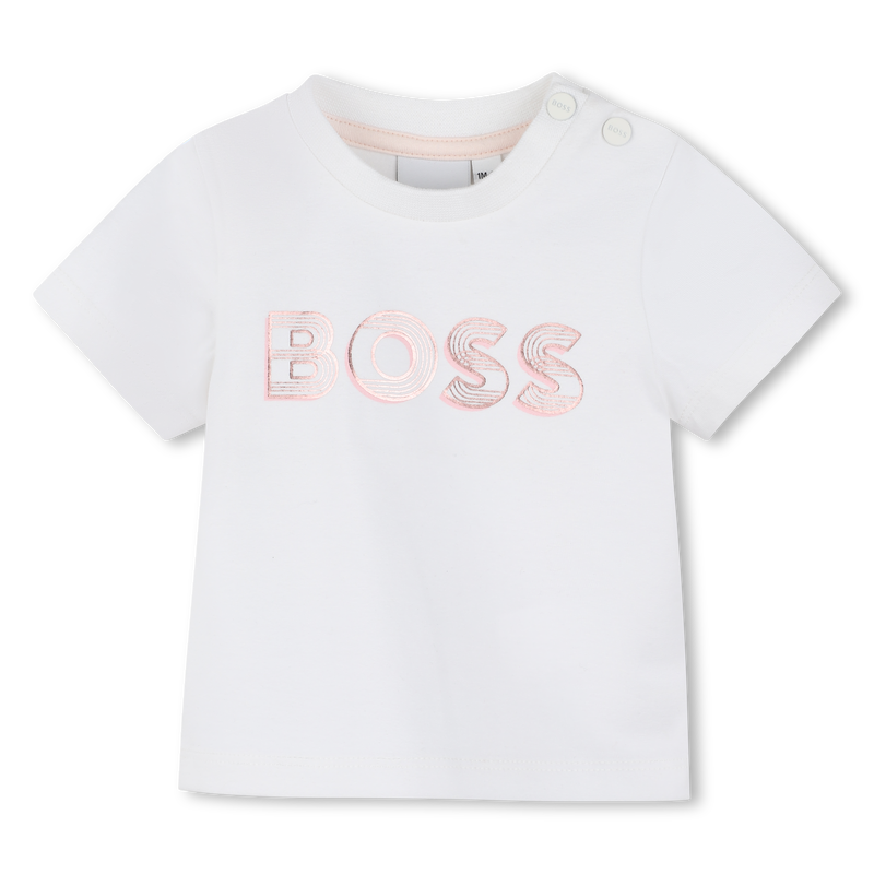 T-shirt met glanzende print BOSS 
                        GIRL