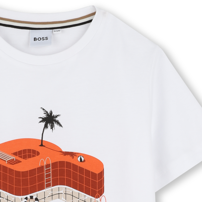 Katoenen T-shirt korte mouwen BOSS 
                        BOY