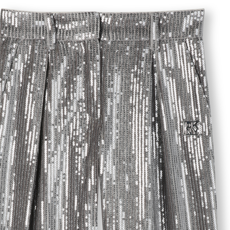 Broek verfraaid met zilveren pailletten DKNY 
                        GIRL