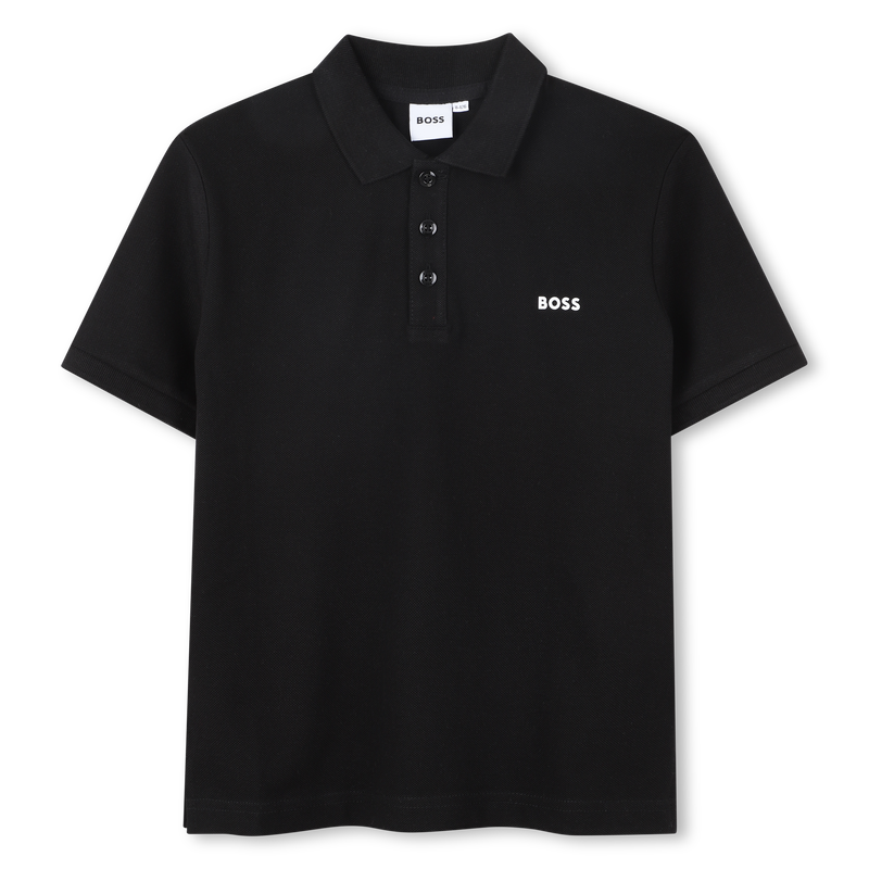 Katoenen polo met logo BOSS 
                        BOY