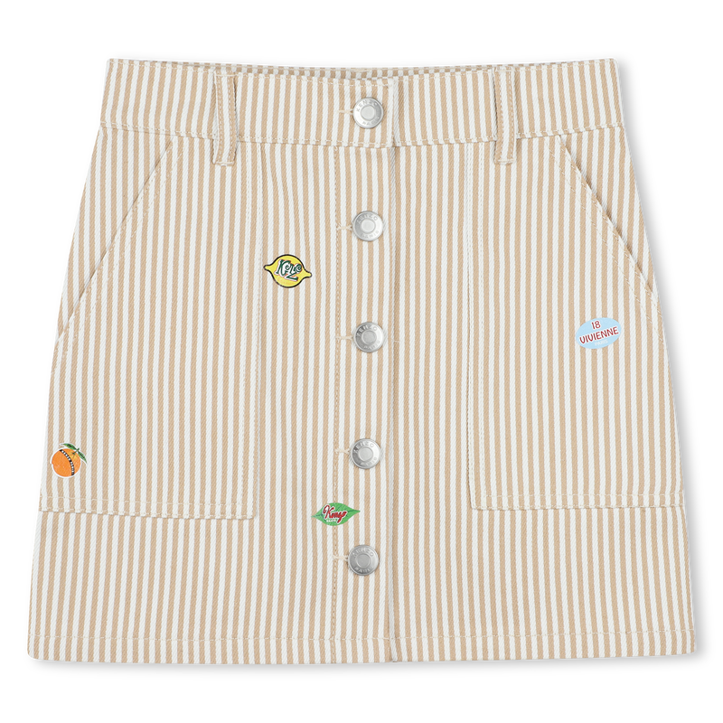 Katoenen rok met badges KENZO KIDS 
                        MEISJE