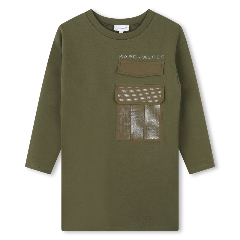 Katoenen jurk met lange mouwen MARC JACOBS 
                        GIRL
