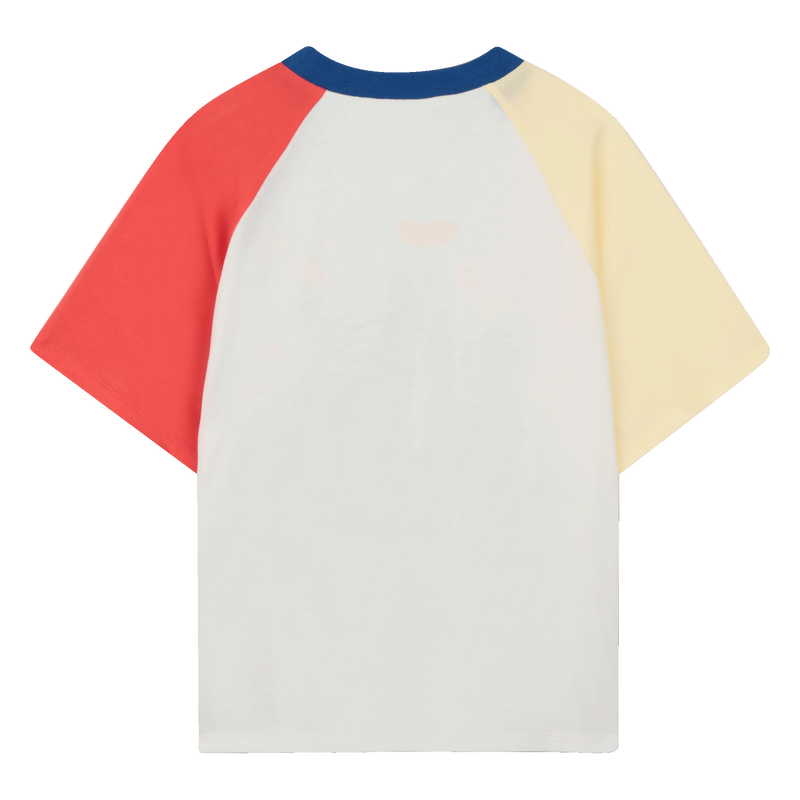 T-SHIRT MET MOUWEN EN CONTRASTERENDE KRAAG KENZO KIDS 
                        BOY