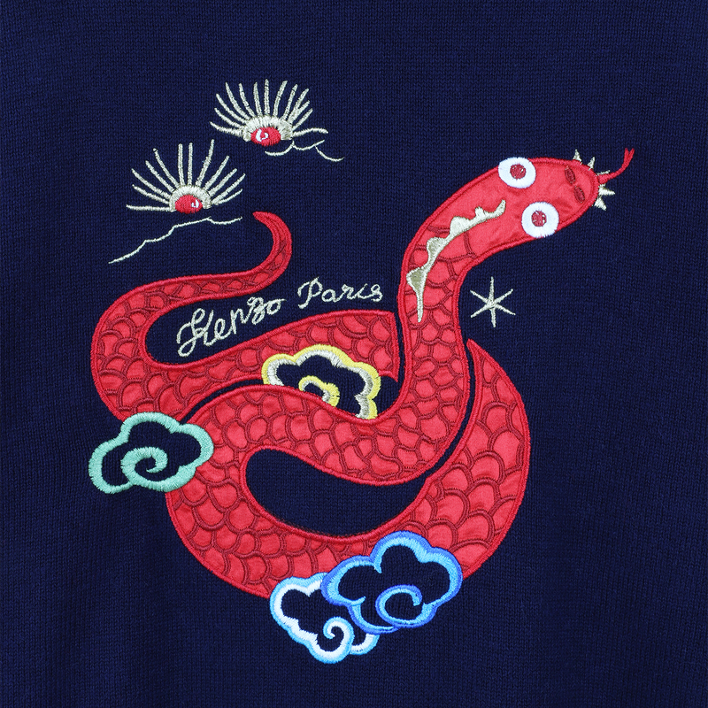 Gebreide trui met borduursel KENZO KIDS 
                        GIRL