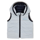 Omkeerbaar mouwloos donsjack, LICHT BLAUW, hi-res