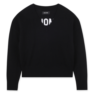 Contrasterende trui met V-hals en een achterkant ZADIG & VOLTAIRE GIRL