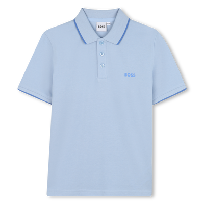 Effen polo van katoenpiqu&eacute; BOSS BOY