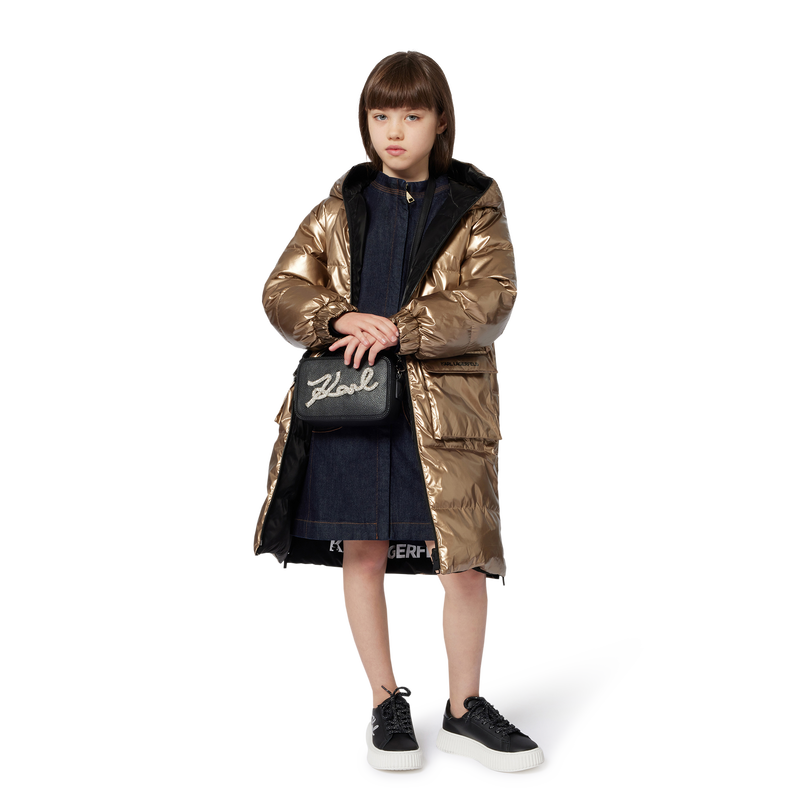 Handtas, generfd en glad gecoat textiel KARL LAGERFELD KIDS 
                        GIRL
