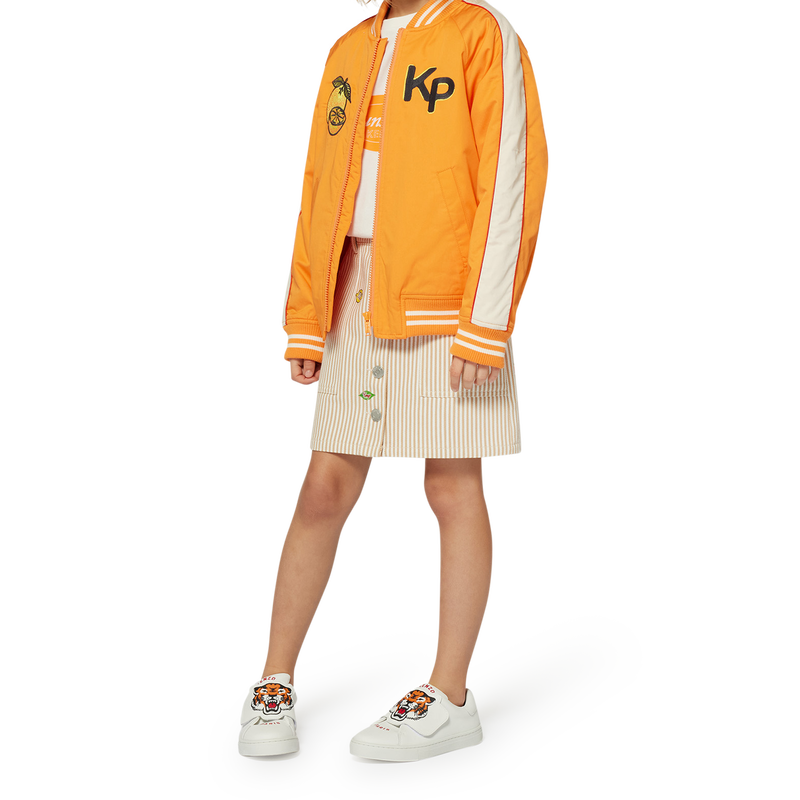 Katoenen rok met badges KENZO KIDS 
                        MEISJE
