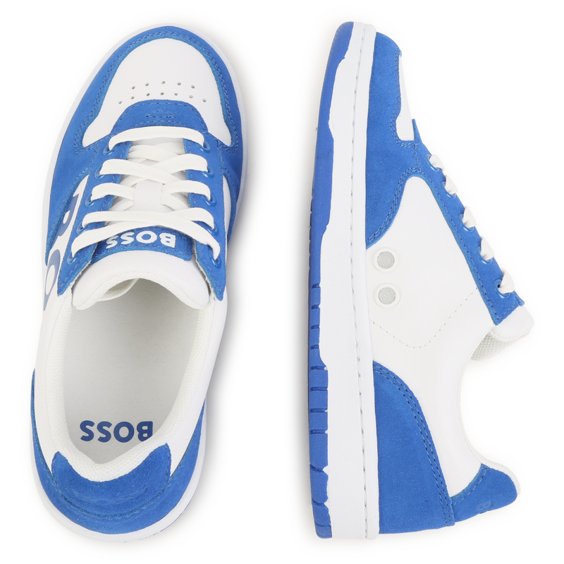 Sneakers met veters en logo