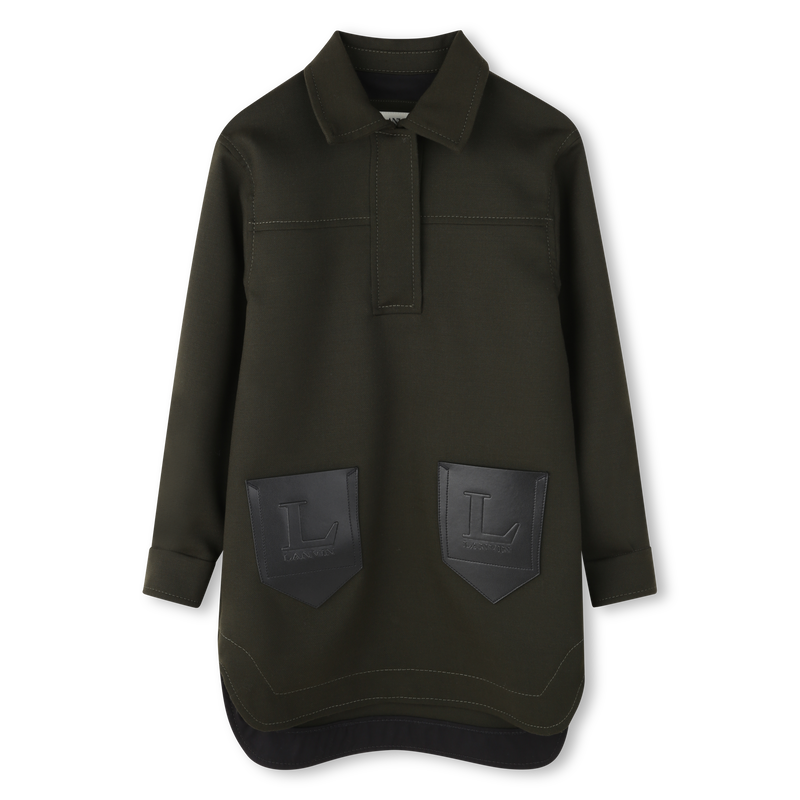 Geborduurde jurk met print en logo LANVIN 
                        GIRL