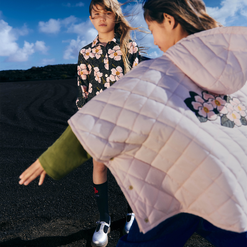 Jurk met lange pofmouwen KENZO KIDS 
                        GIRL