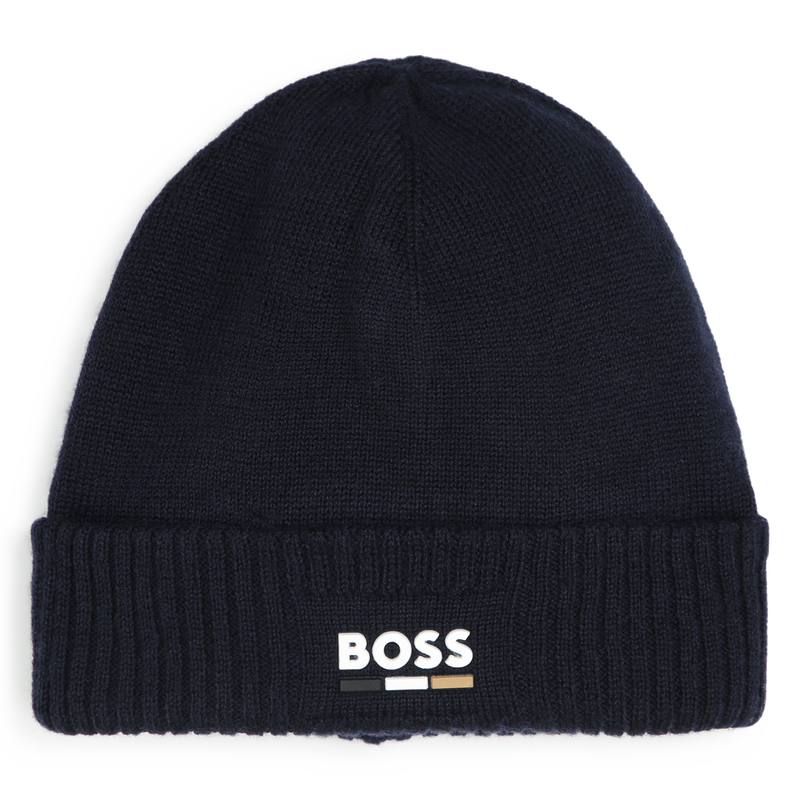Gebreide muts met omslag BOSS 
                        BOY