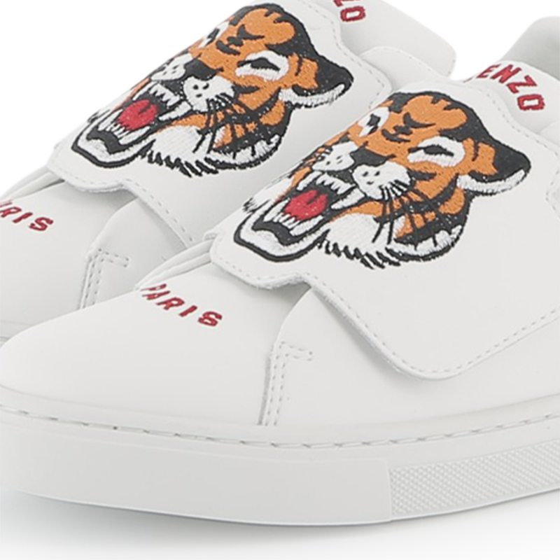 Leren sneakers met klittenband