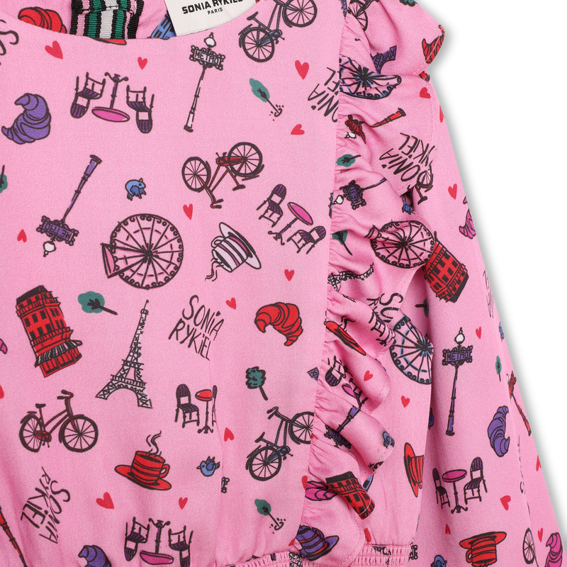 Jurk met print en volants