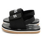 Slippers met klittenband, ZWART, hi-res