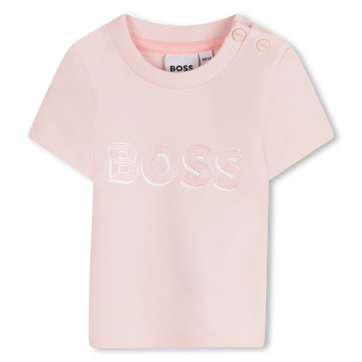 T-shirt met glanzende print BOSS GIRL