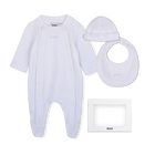 Pyjama set, muts en slabbetje, LICHT BLAUW, hi-res