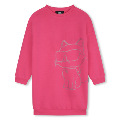 Rechte jurk met stras-steentjes KARL LAGERFELD KIDS GIRL