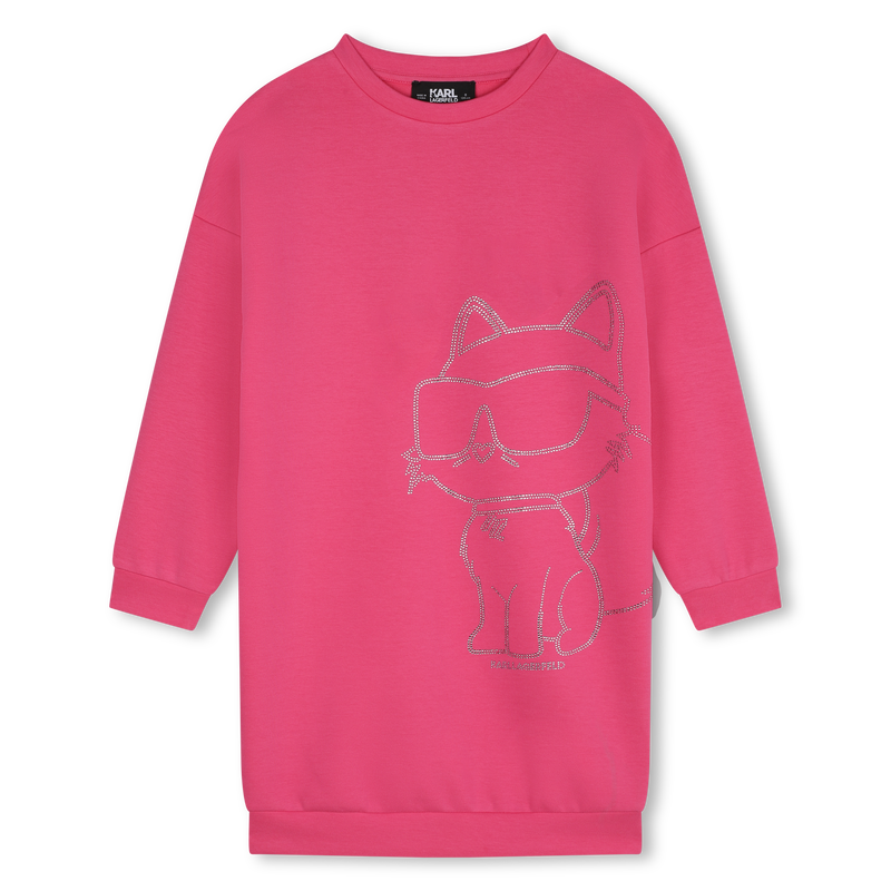 Rechte jurk met stras-steentjes KARL LAGERFELD KIDS 
                        GIRL