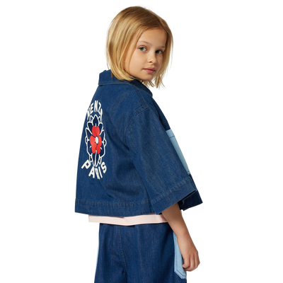 Geborduurd denim jasje KENZO KIDS GIRL