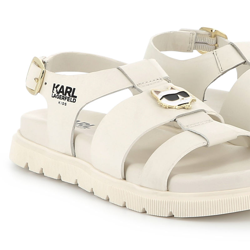 Leren sandalen met gesp KARL LAGERFELD KIDS 
                        GIRL